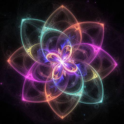 Vibrant Neon Fractal Geometry