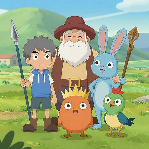 Adventurous Group of Five Characters