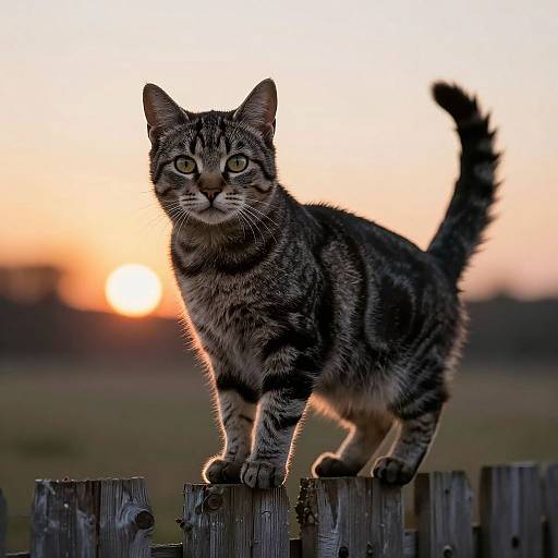 Whimsical Black and Gray Striped Cat