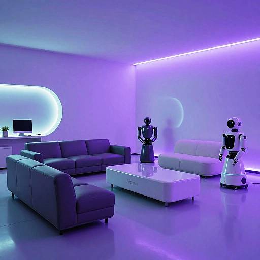 Futuristic Modular Room with Robots