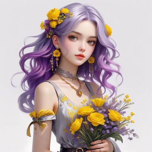 Artistic Woman in Vibrant Yellow Dress