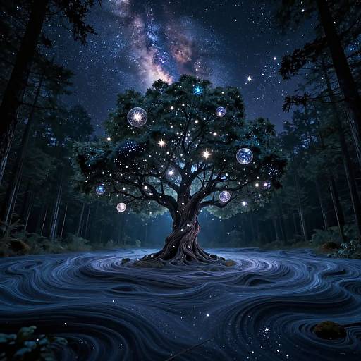 Ethereal Cosmic Forest Clearing