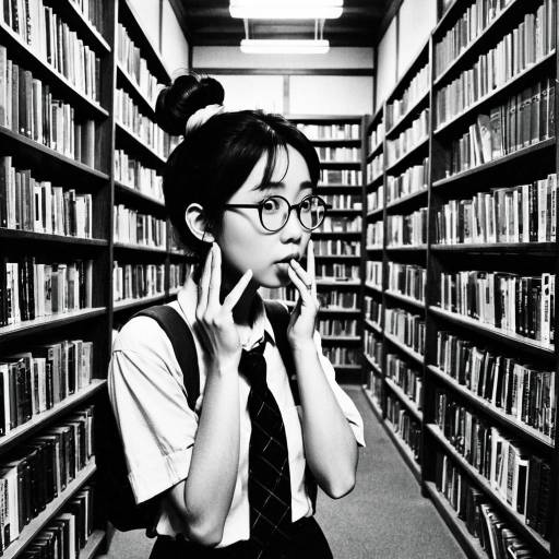 Young Female Librarian Silencing in Library