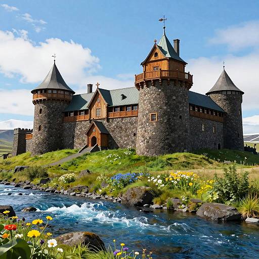 Icelandic Viking Castle in Nature