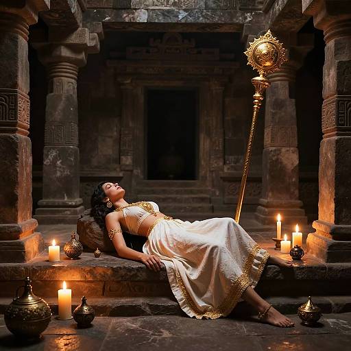 Ancient Altar with Enchanted Artifacts