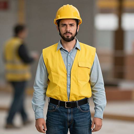 Realistic Male Construction Worker Portrait