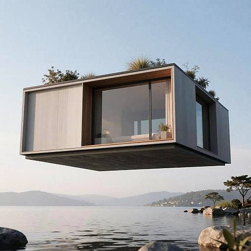Zaha Hadid Floating House Photorealistic Exterior