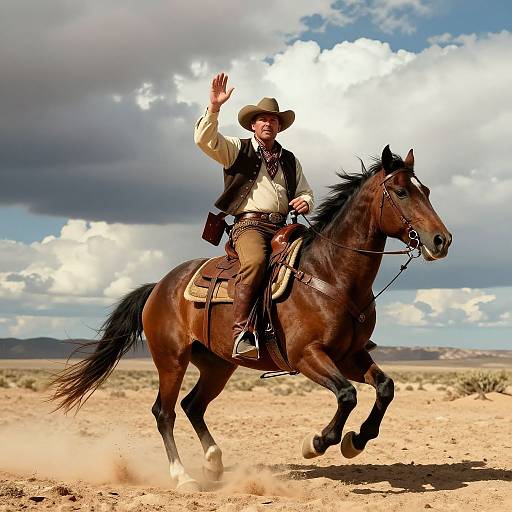 John Wayne Cowboy Desert Gallop
