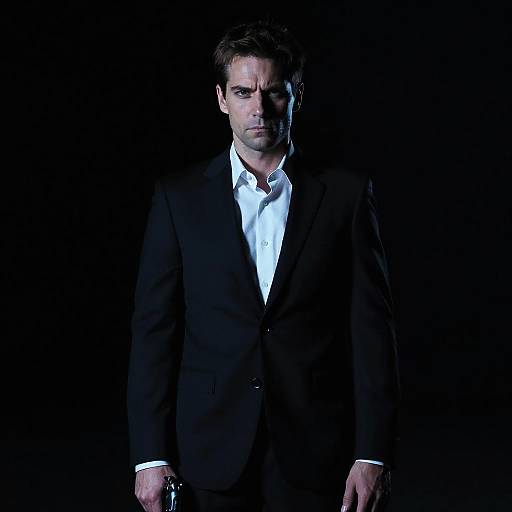 Dramatic Portrait of Man with Gun