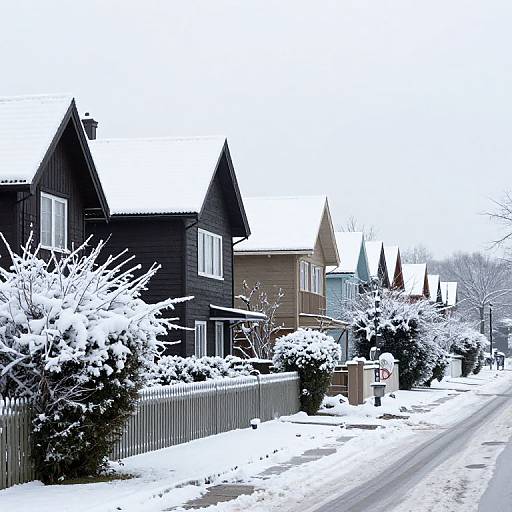Serene Winter Suburban Street Scene