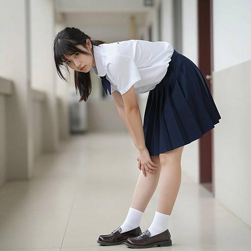 Young Asian Woman in School Uniform