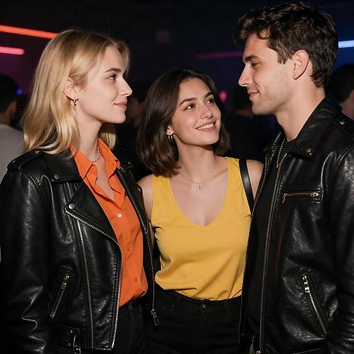 Nightclub Scene: Three Friends Enjoying Life