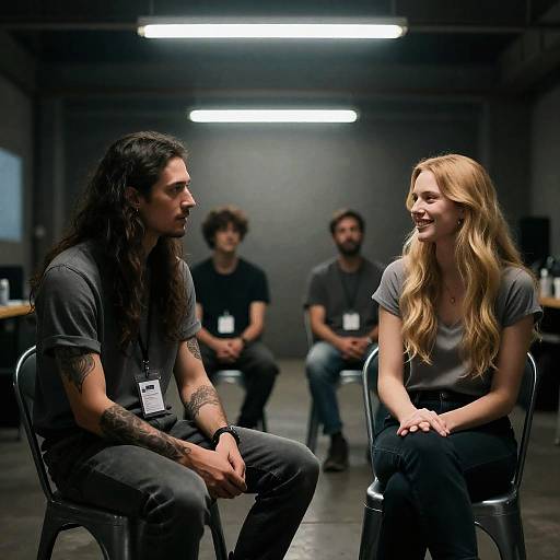 Industrial Room Portrait of Two People