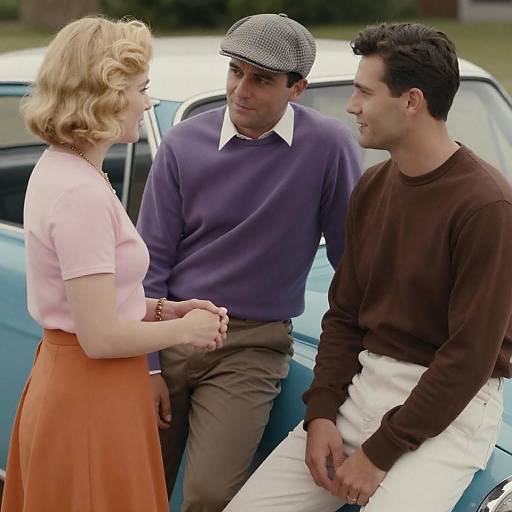 Vintage Trio on Classic Car Hood