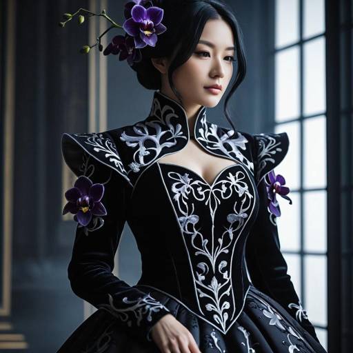 Elegant Black Orchid Cosplay Costume Design