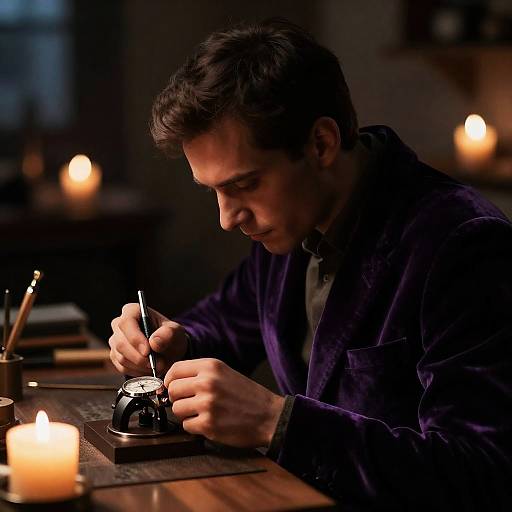 Midnight Watchmaker Candlelit Rangefinder Portrait