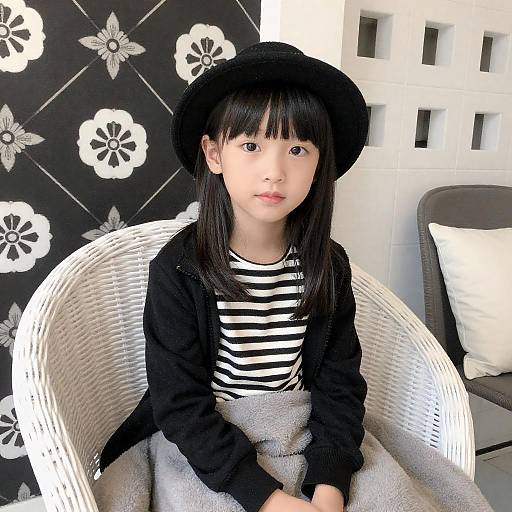 Monochrome Portrait of Young Asian Girl