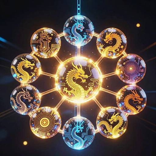 AI-Generated Glowing Dragon Balls