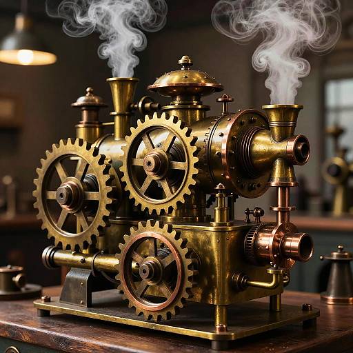 Intricate Steampunk Machine Design