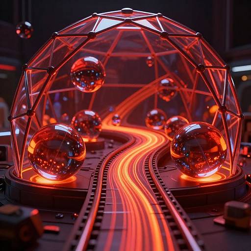 Futuristic 3D Magnetic Marbles Dome