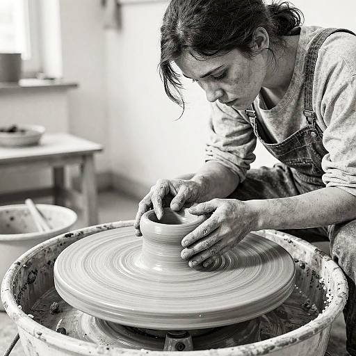 Emotional Sketch of Potter at Wheel