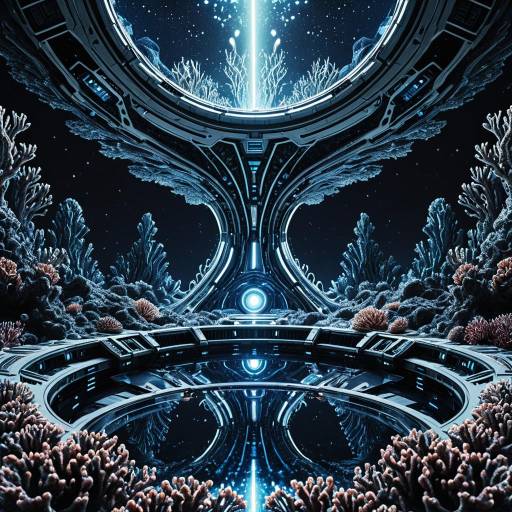 Futuristic Alien Coral Landscape with Reflective Water
