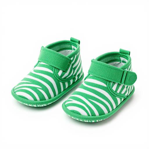 Vibrant Green Zebra Baby Booties