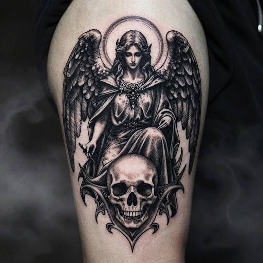 Dark Gothic Angel of Death Tattoo