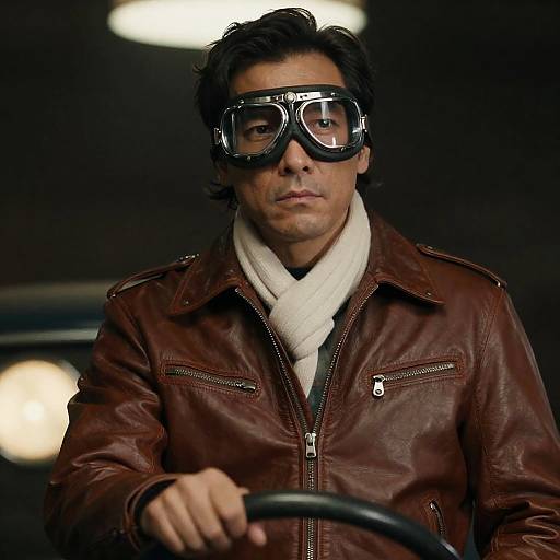 Serious Aviator in Vintage Style