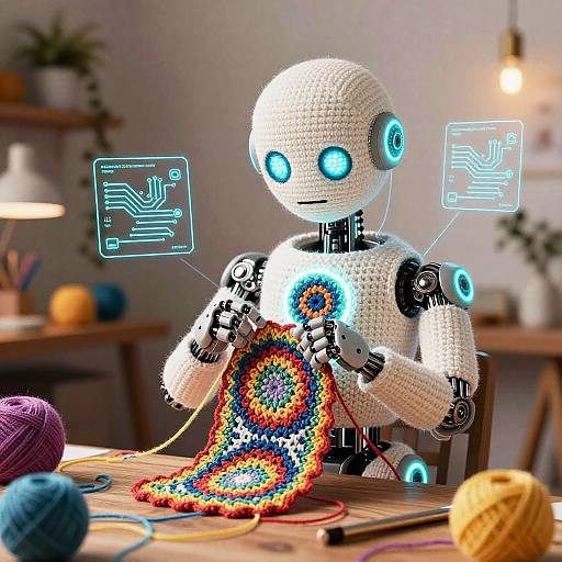 Futuristic AI Crafting Crochet Art