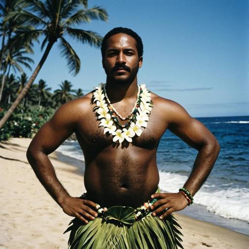 Tropical Hawaiian Dance Scene with Male