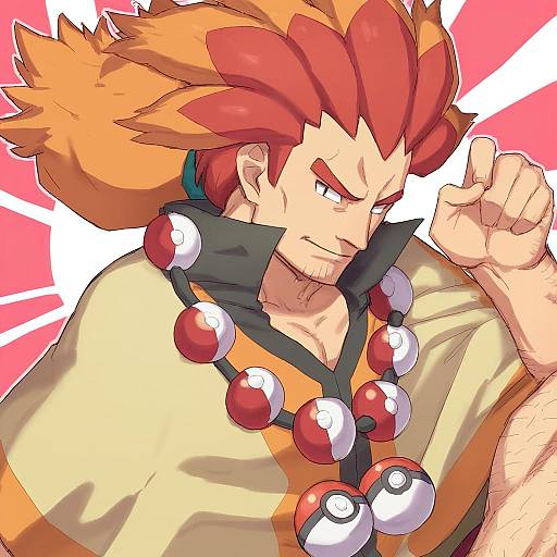 Illustration of Alder (pokemon), pokemon in the style of Tenchisouha