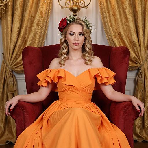 Elegant Woman in Vibrant Gown