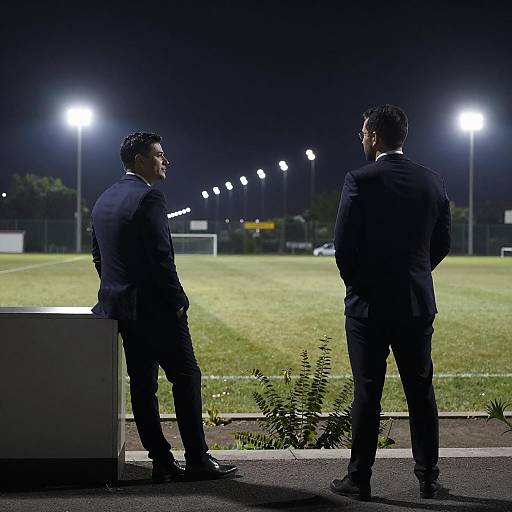 Illuminated Sports Field at Night