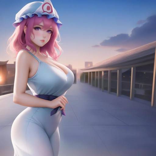 Yuyuko's Rooftop Summer Glow
