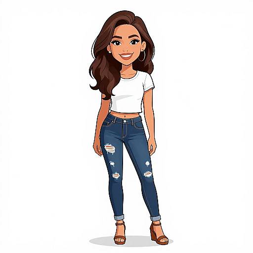 Smiling Woman in Casual Outfit