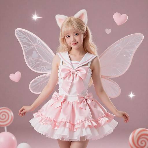 Ribboned Sailor Fairy with Oversized Bow