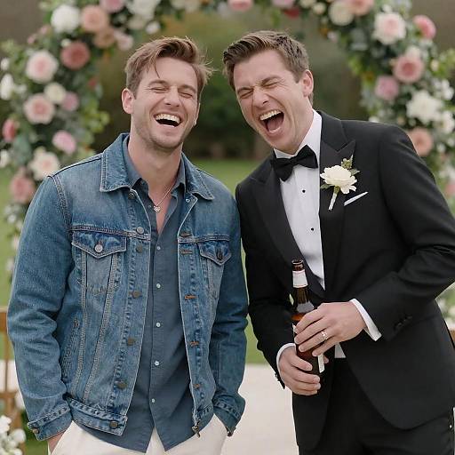 Joyful Outdoor Wedding Moment