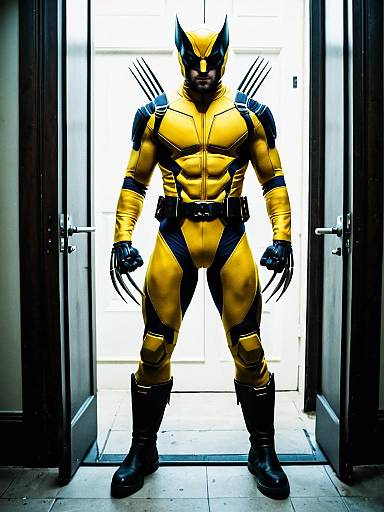 Yellow Wolverine Suit Standing Solo Hero