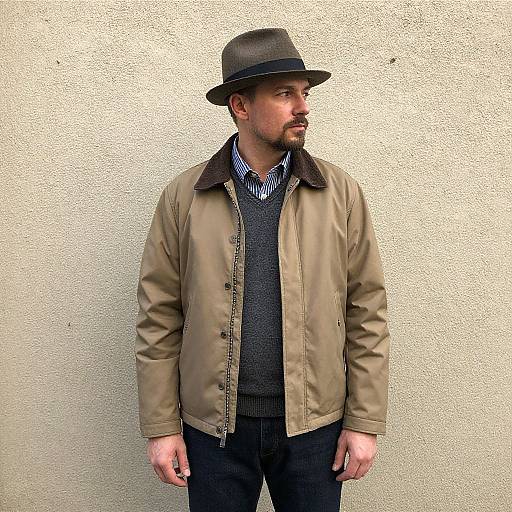 Vintage Man in Hat and Jacket