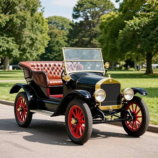 Vintage Black and Gold Antique Car