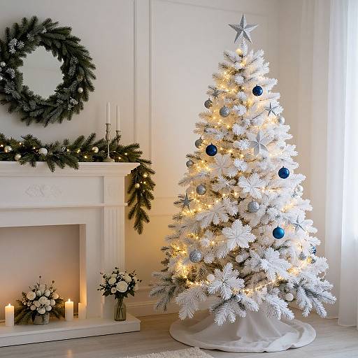 Elegant White Christmas Tree Decor