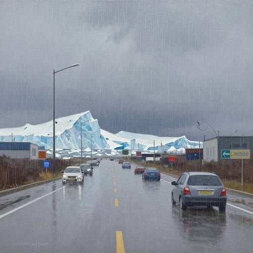 Heavy Rain Flood in Korea Oil Painting