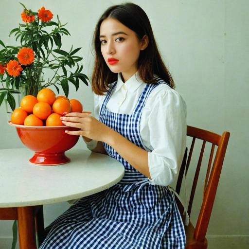 Surreal Orange Fruit and Flower Still Life