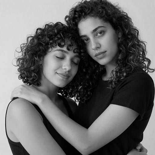 Intimate Black-and-White Portrait of Two Women