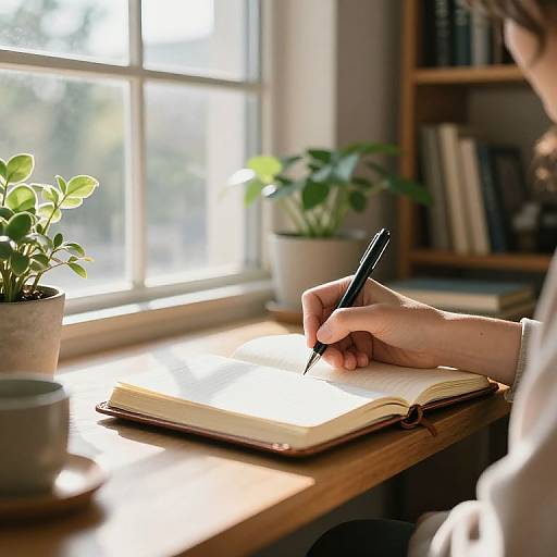 Copywriter's Peaceful Sunlit Workspace