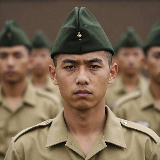 Serious Male Soldier Portrait in Uniform