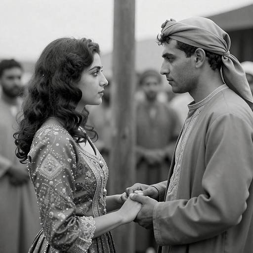 Intimate Historical Moment in Monochrome