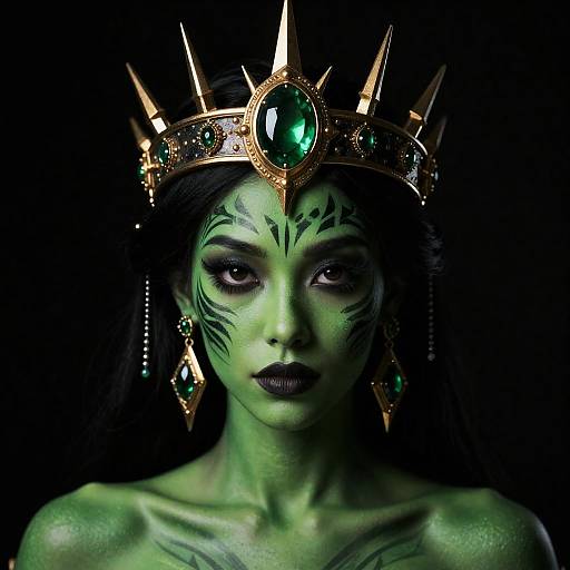Green-Skinned Tribal Queen Fantasy