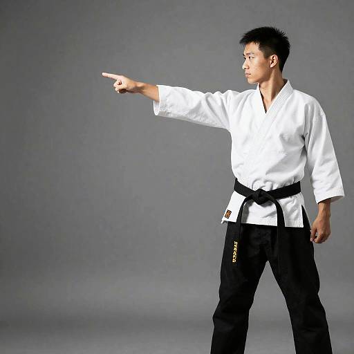 Savate Martial Artist Pointing Gesture